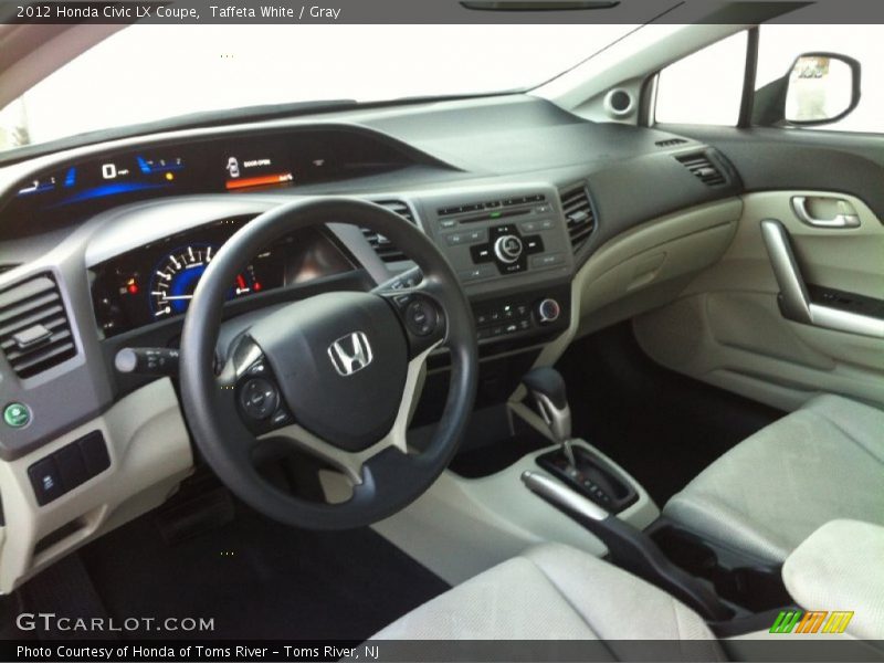 Taffeta White / Gray 2012 Honda Civic LX Coupe