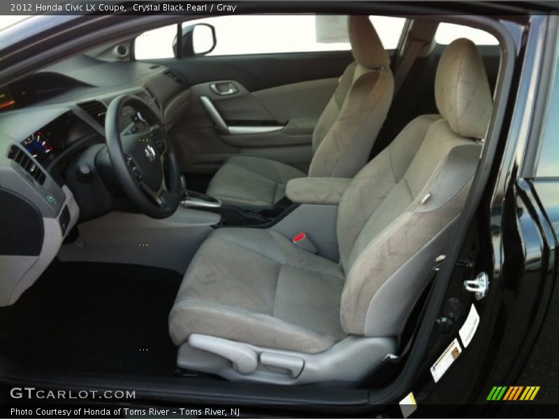 Crystal Black Pearl / Gray 2012 Honda Civic LX Coupe