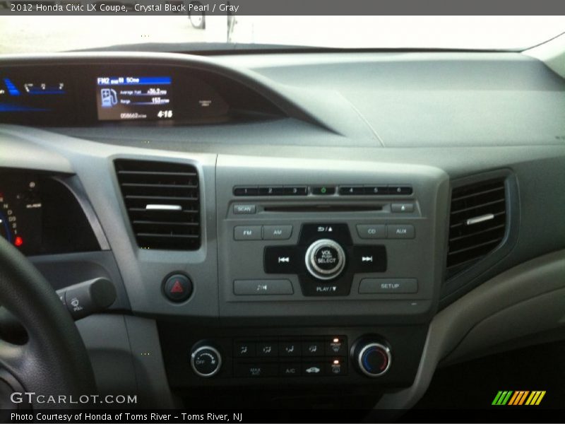 Crystal Black Pearl / Gray 2012 Honda Civic LX Coupe
