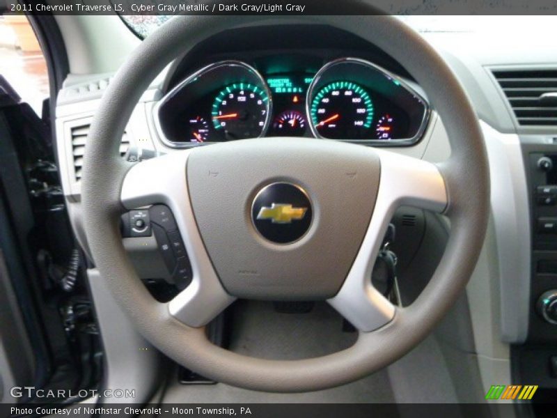 Cyber Gray Metallic / Dark Gray/Light Gray 2011 Chevrolet Traverse LS