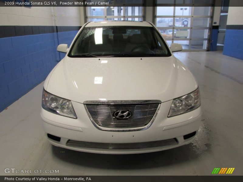 Powder White Pearl / Camel 2009 Hyundai Sonata GLS V6