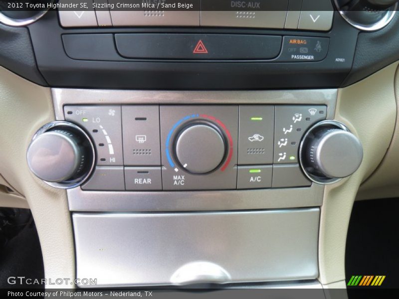 Sizzling Crimson Mica / Sand Beige 2012 Toyota Highlander SE