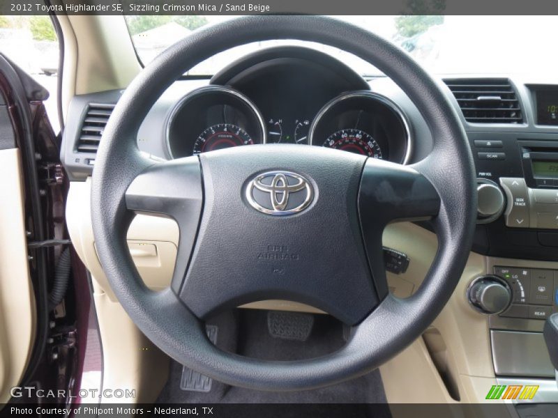 Sizzling Crimson Mica / Sand Beige 2012 Toyota Highlander SE