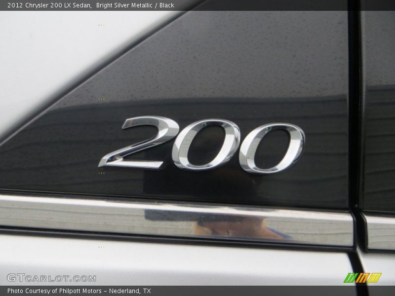 Bright Silver Metallic / Black 2012 Chrysler 200 LX Sedan