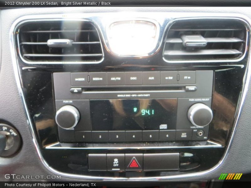 Bright Silver Metallic / Black 2012 Chrysler 200 LX Sedan