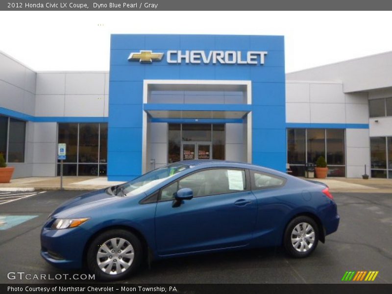 Dyno Blue Pearl / Gray 2012 Honda Civic LX Coupe
