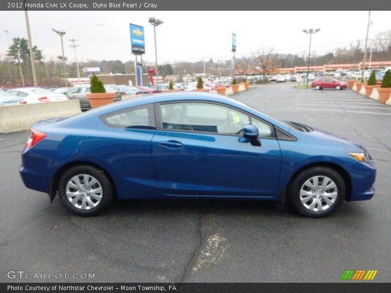 Dyno Blue Pearl / Gray 2012 Honda Civic LX Coupe