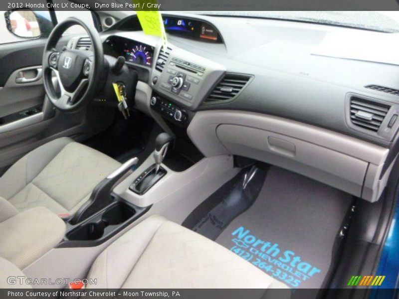 Dyno Blue Pearl / Gray 2012 Honda Civic LX Coupe