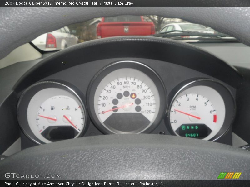 Inferno Red Crystal Pearl / Pastel Slate Gray 2007 Dodge Caliber SXT