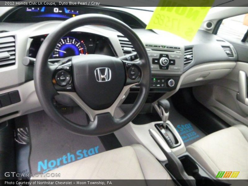Dyno Blue Pearl / Gray 2012 Honda Civic LX Coupe