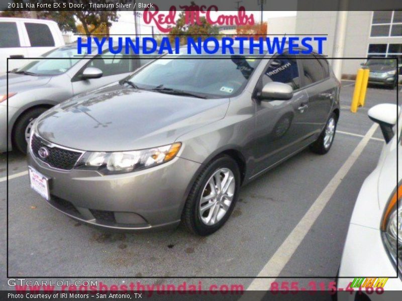 Titanium Silver / Black 2011 Kia Forte EX 5 Door