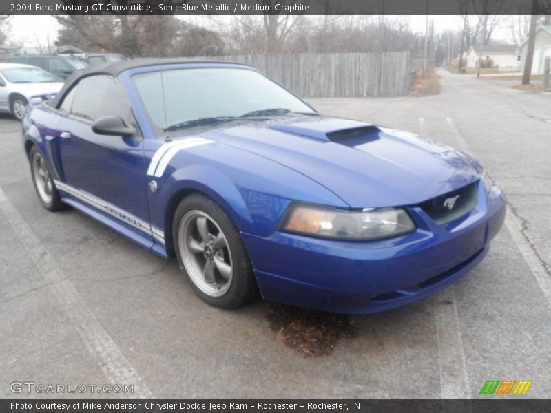 Sonic Blue Metallic / Medium Graphite 2004 Ford Mustang GT Convertible