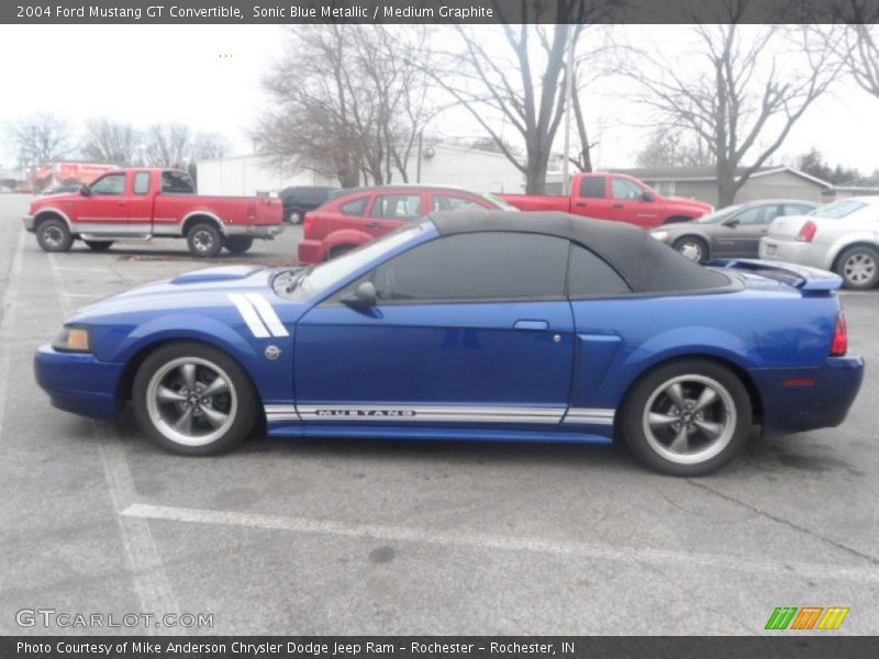 Sonic Blue Metallic / Medium Graphite 2004 Ford Mustang GT Convertible