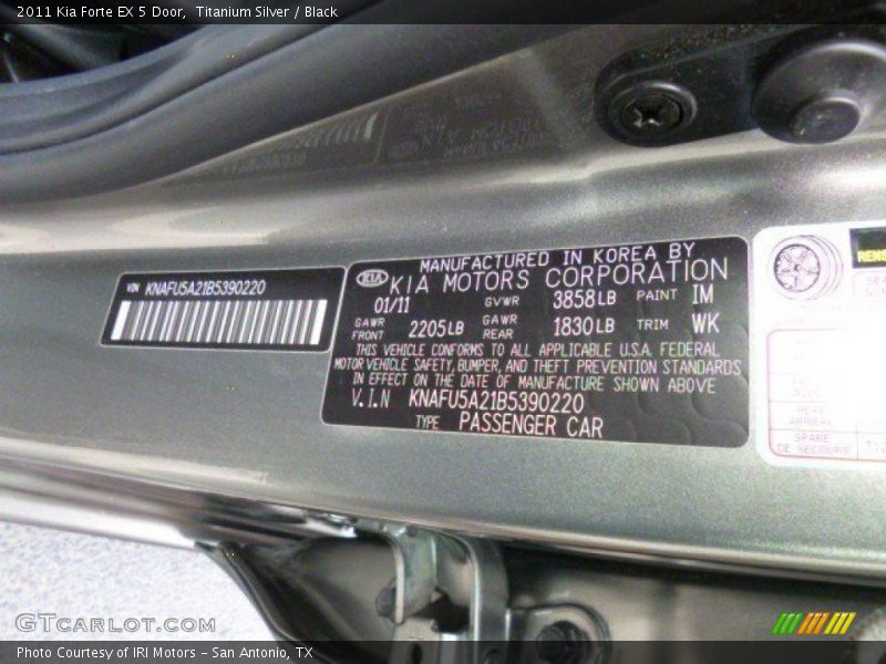 Titanium Silver / Black 2011 Kia Forte EX 5 Door