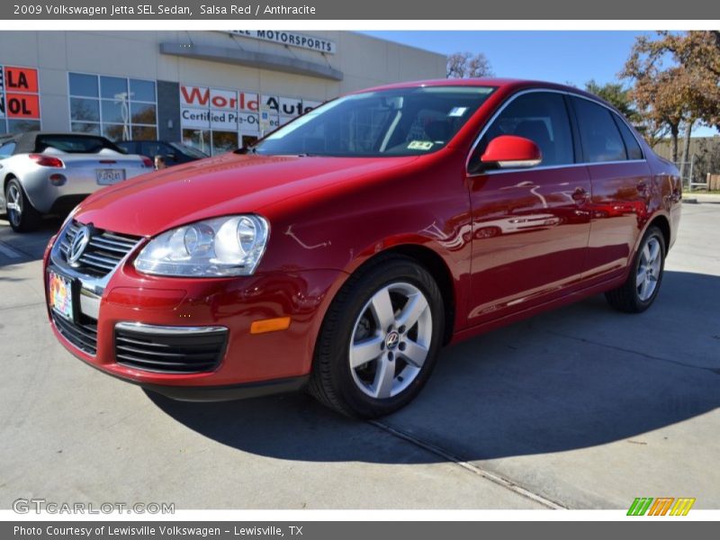 Salsa Red / Anthracite 2009 Volkswagen Jetta SEL Sedan