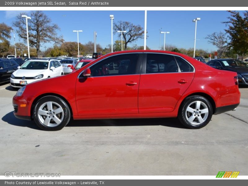 Salsa Red / Anthracite 2009 Volkswagen Jetta SEL Sedan