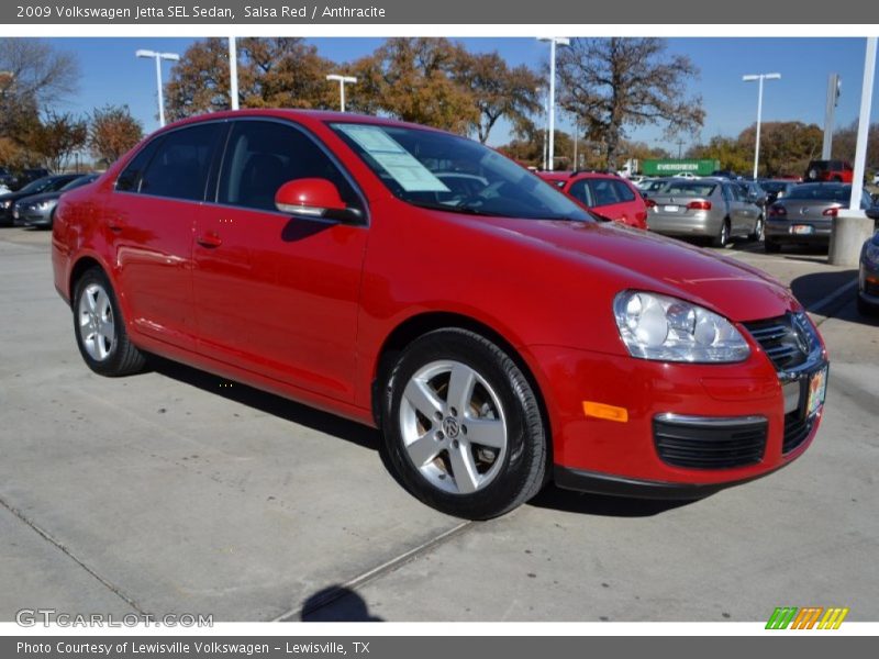 Salsa Red / Anthracite 2009 Volkswagen Jetta SEL Sedan