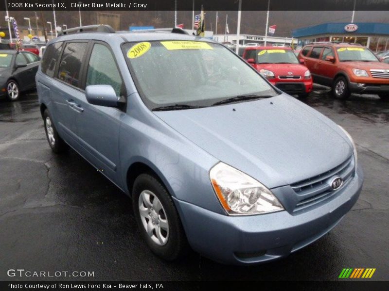 Glacier Blue Metallic / Gray 2008 Kia Sedona LX
