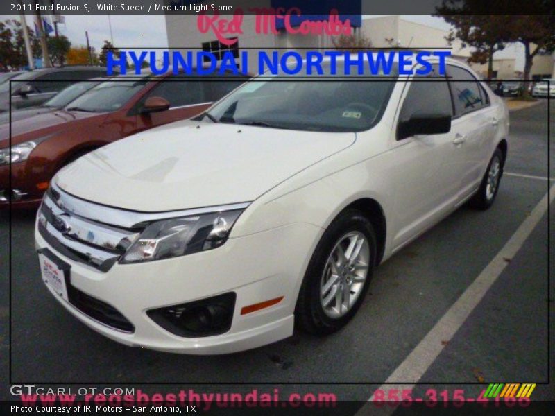White Suede / Medium Light Stone 2011 Ford Fusion S