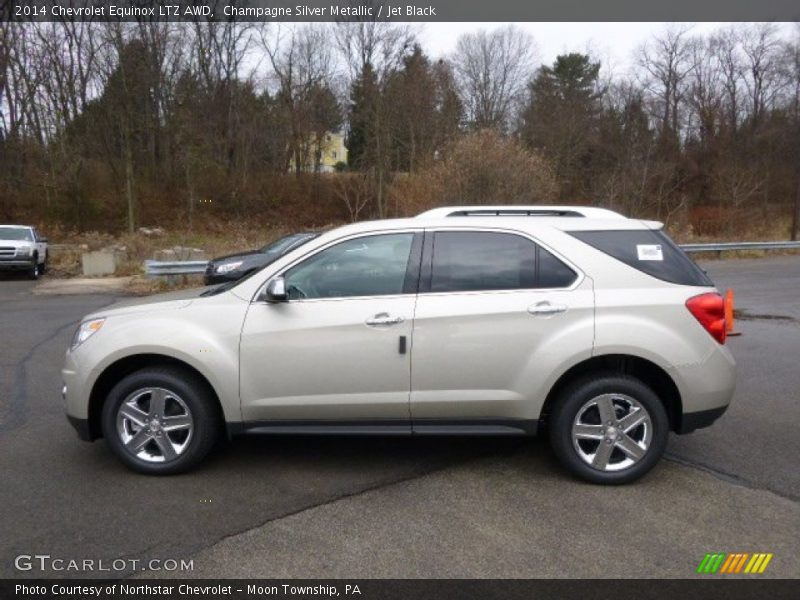 Champagne Silver Metallic / Jet Black 2014 Chevrolet Equinox LTZ AWD