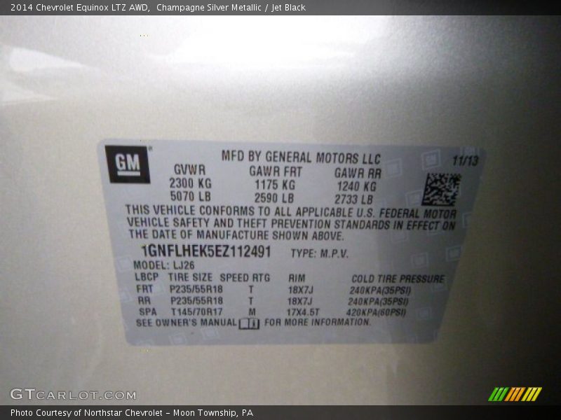 Champagne Silver Metallic / Jet Black 2014 Chevrolet Equinox LTZ AWD