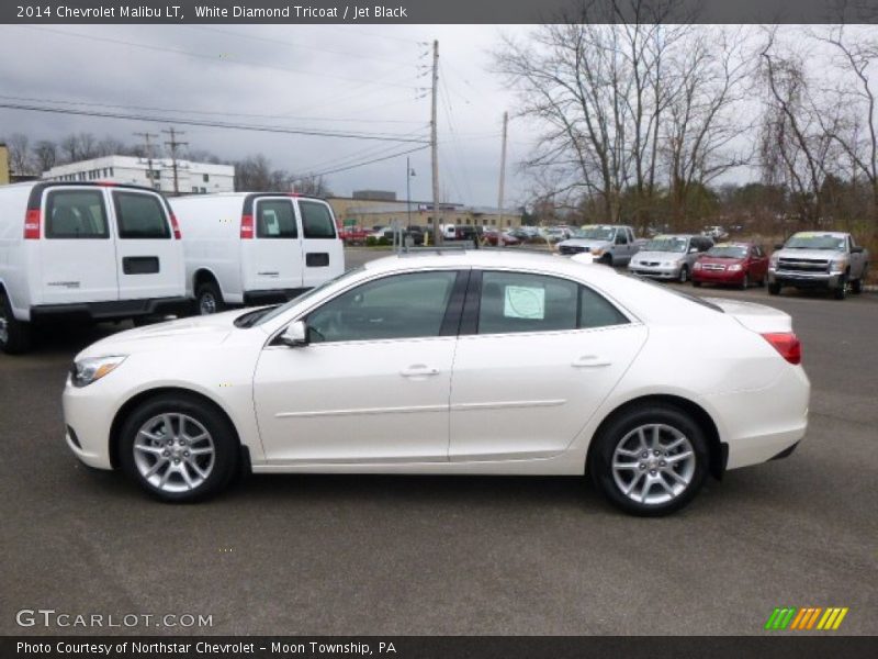 White Diamond Tricoat / Jet Black 2014 Chevrolet Malibu LT
