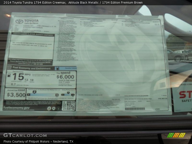  2014 Tundra 1794 Edition Crewmax Window Sticker