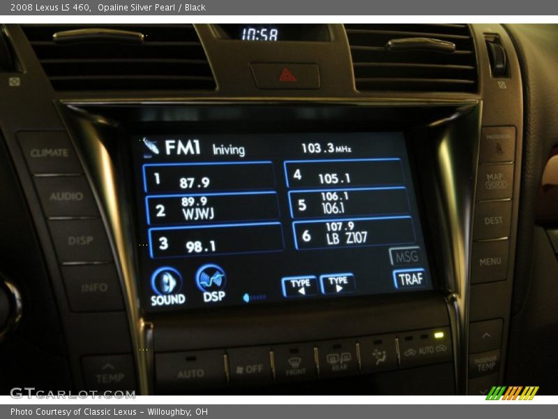 Opaline Silver Pearl / Black 2008 Lexus LS 460