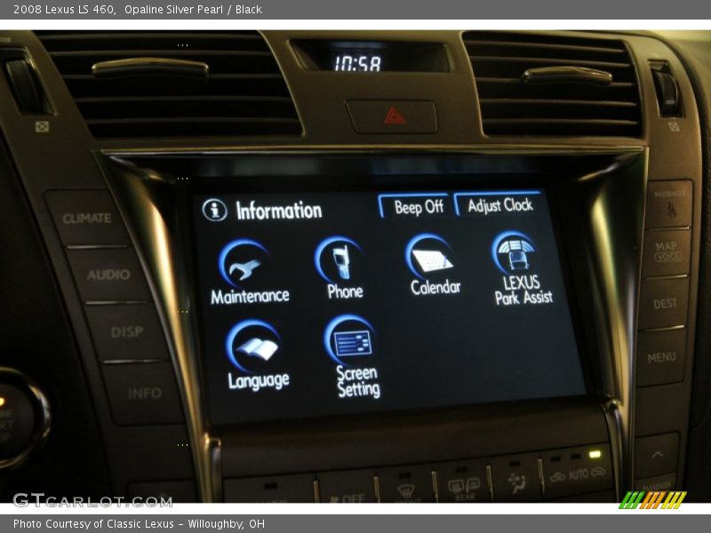 Opaline Silver Pearl / Black 2008 Lexus LS 460