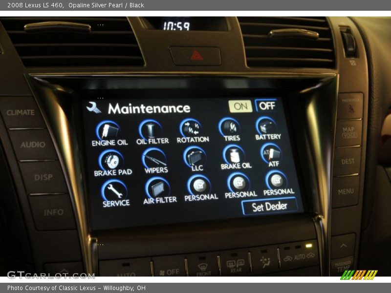Opaline Silver Pearl / Black 2008 Lexus LS 460