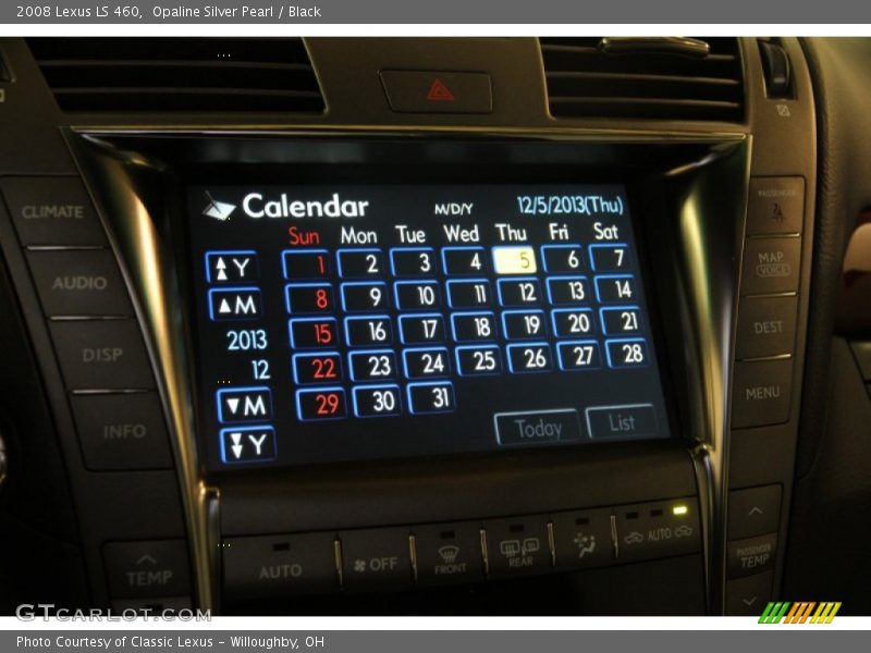 Opaline Silver Pearl / Black 2008 Lexus LS 460