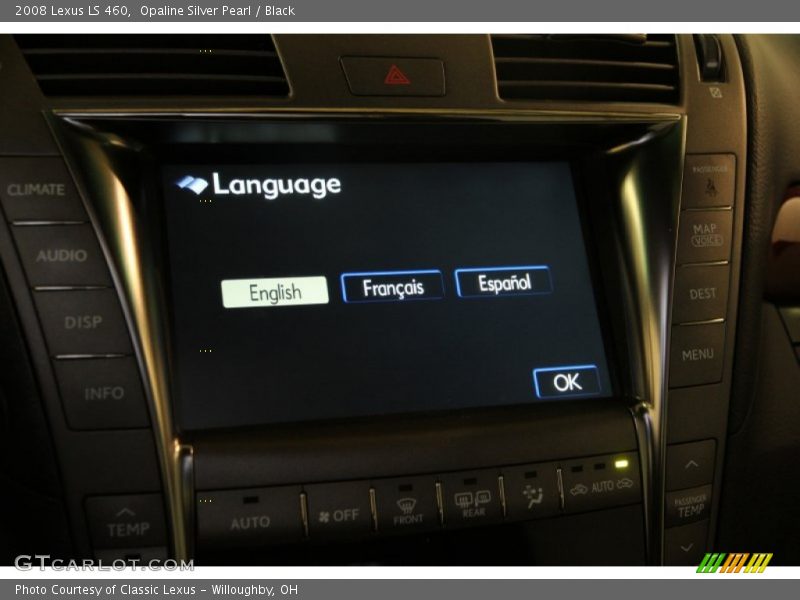 Opaline Silver Pearl / Black 2008 Lexus LS 460