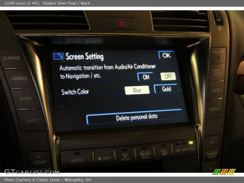 Opaline Silver Pearl / Black 2008 Lexus LS 460