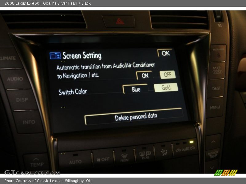 Opaline Silver Pearl / Black 2008 Lexus LS 460