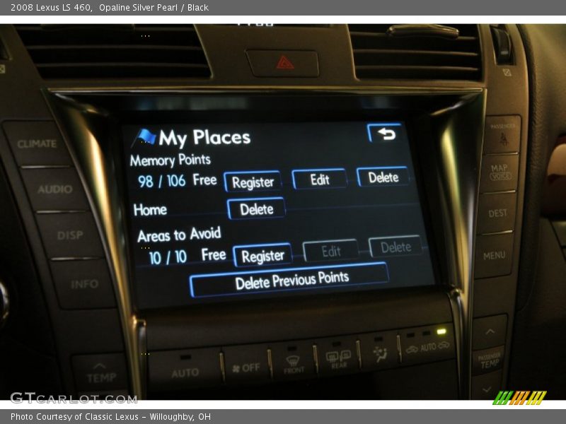 Opaline Silver Pearl / Black 2008 Lexus LS 460