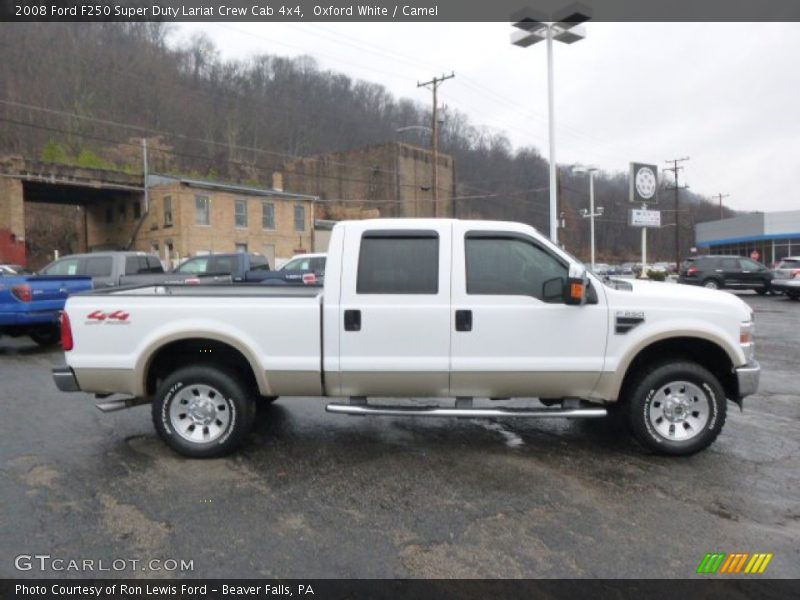 Oxford White / Camel 2008 Ford F250 Super Duty Lariat Crew Cab 4x4