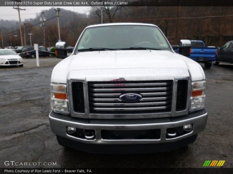 Oxford White / Camel 2008 Ford F250 Super Duty Lariat Crew Cab 4x4