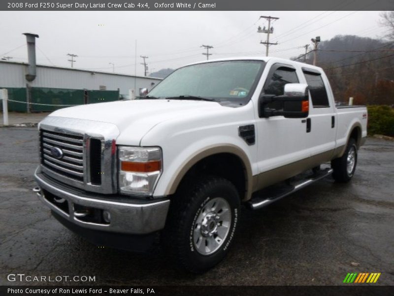 Oxford White / Camel 2008 Ford F250 Super Duty Lariat Crew Cab 4x4