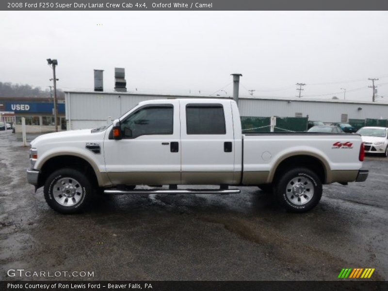 Oxford White / Camel 2008 Ford F250 Super Duty Lariat Crew Cab 4x4
