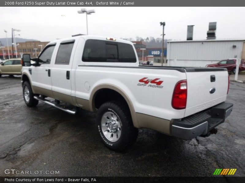 Oxford White / Camel 2008 Ford F250 Super Duty Lariat Crew Cab 4x4