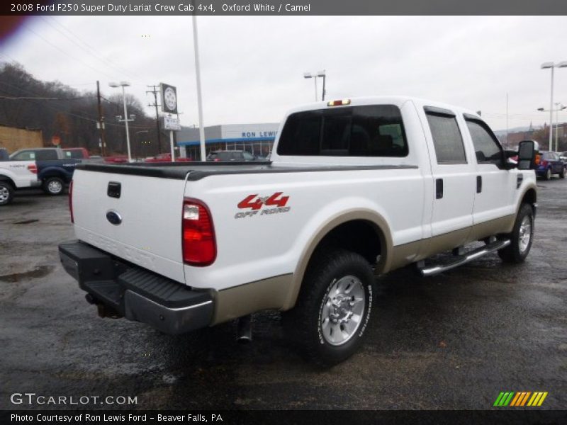 Oxford White / Camel 2008 Ford F250 Super Duty Lariat Crew Cab 4x4