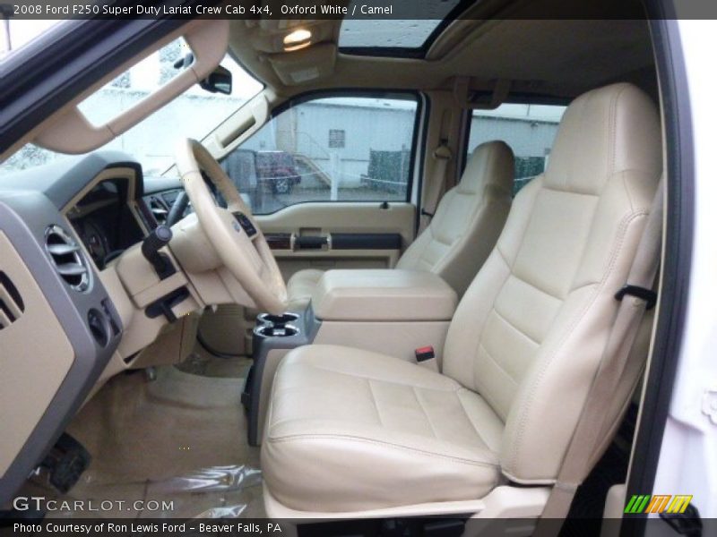 Oxford White / Camel 2008 Ford F250 Super Duty Lariat Crew Cab 4x4