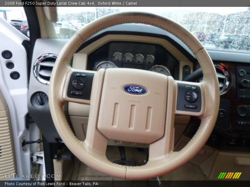 Oxford White / Camel 2008 Ford F250 Super Duty Lariat Crew Cab 4x4