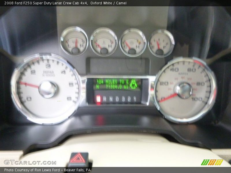Oxford White / Camel 2008 Ford F250 Super Duty Lariat Crew Cab 4x4