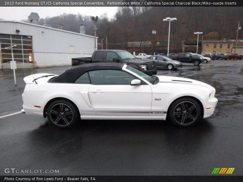 Performance White / California Special Charcoal Black/Miko-suede Inserts 2013 Ford Mustang GT/CS California Special Convertible