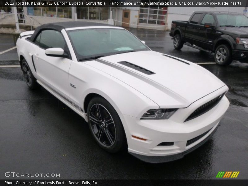 Performance White / California Special Charcoal Black/Miko-suede Inserts 2013 Ford Mustang GT/CS California Special Convertible