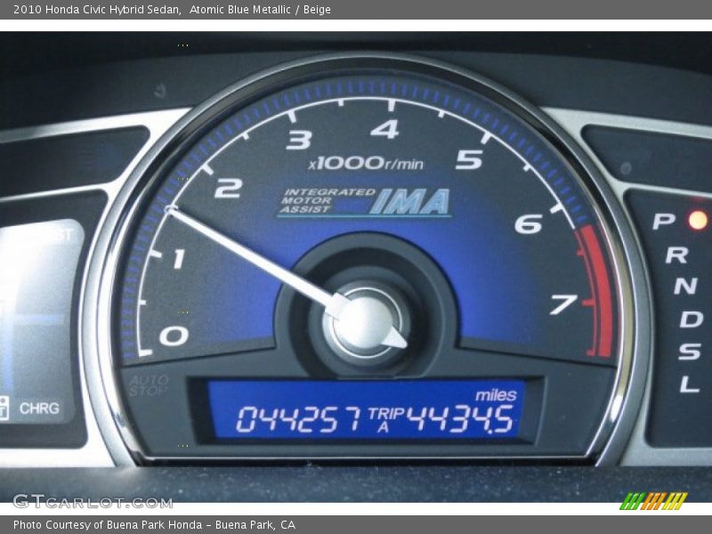 Atomic Blue Metallic / Beige 2010 Honda Civic Hybrid Sedan