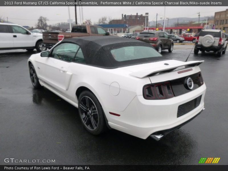 Performance White / California Special Charcoal Black/Miko-suede Inserts 2013 Ford Mustang GT/CS California Special Convertible