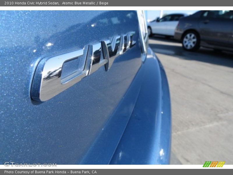 Atomic Blue Metallic / Beige 2010 Honda Civic Hybrid Sedan