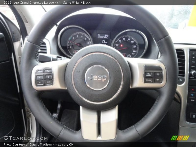 Stone White / Black 2012 Jeep Grand Cherokee Laredo 4x4